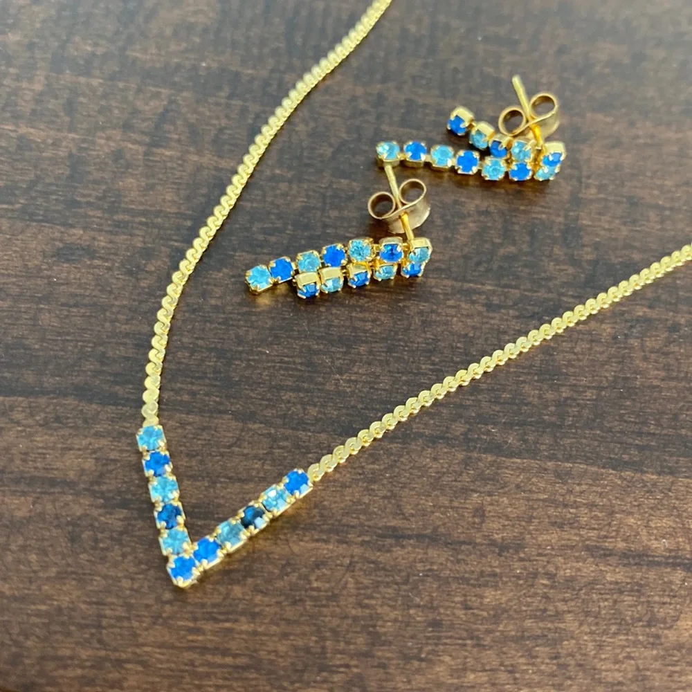Rhinestone necklace and earrings